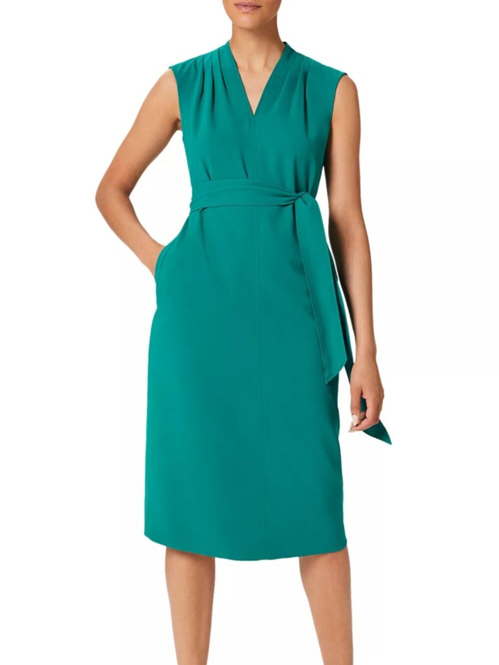 HOBBS LONDON Reese Belted Dress Ocean Green 6